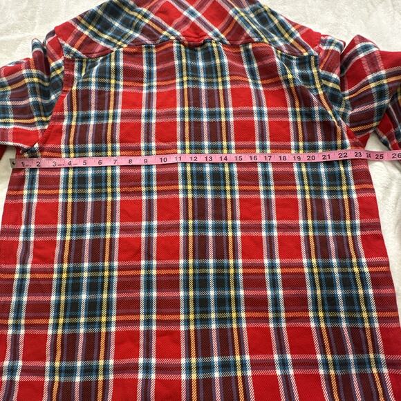 Alpine Design Heavyweight Flannel Shirt Men’s Size Large Red Blue Yellow Plaid - Picture 9 of 12